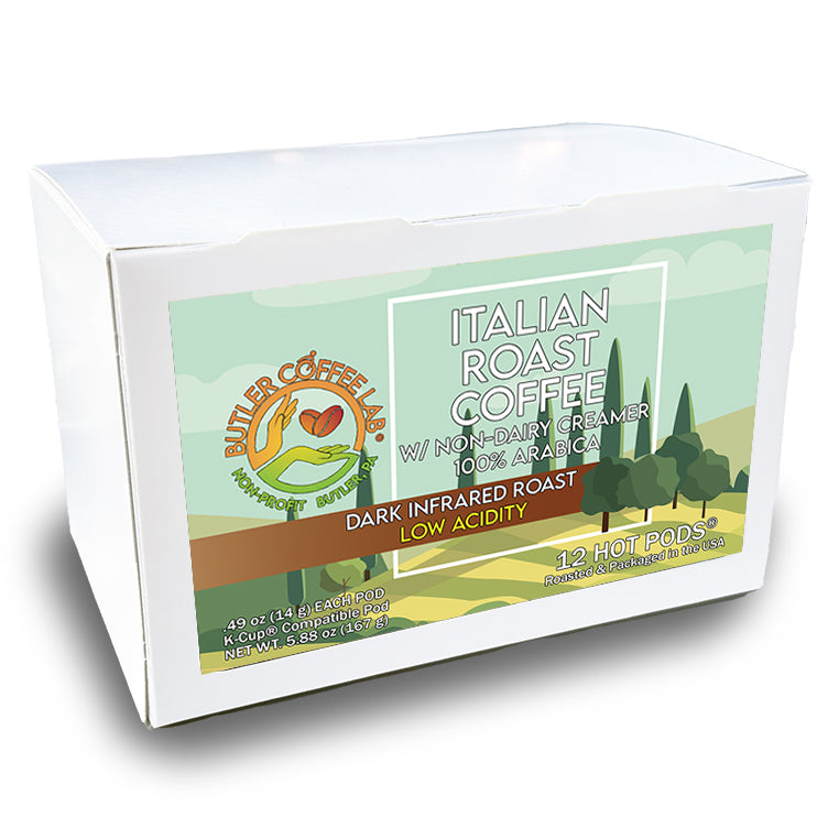 Italian Roast Coffee w/Non-Dairy Creamer - 12 Pod Box