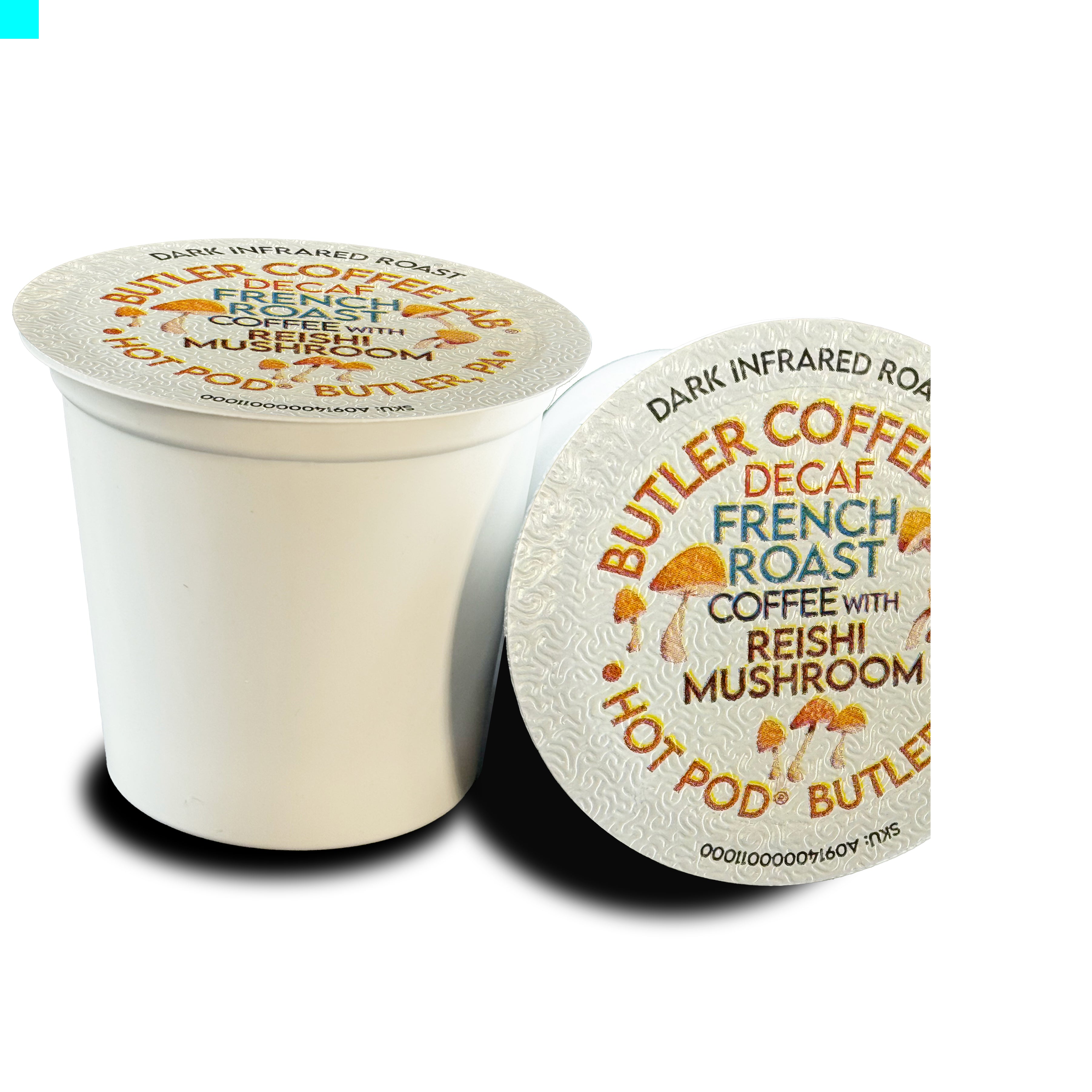 Decaf French Roast Coffee w/Mushroom - 12 Pod Box