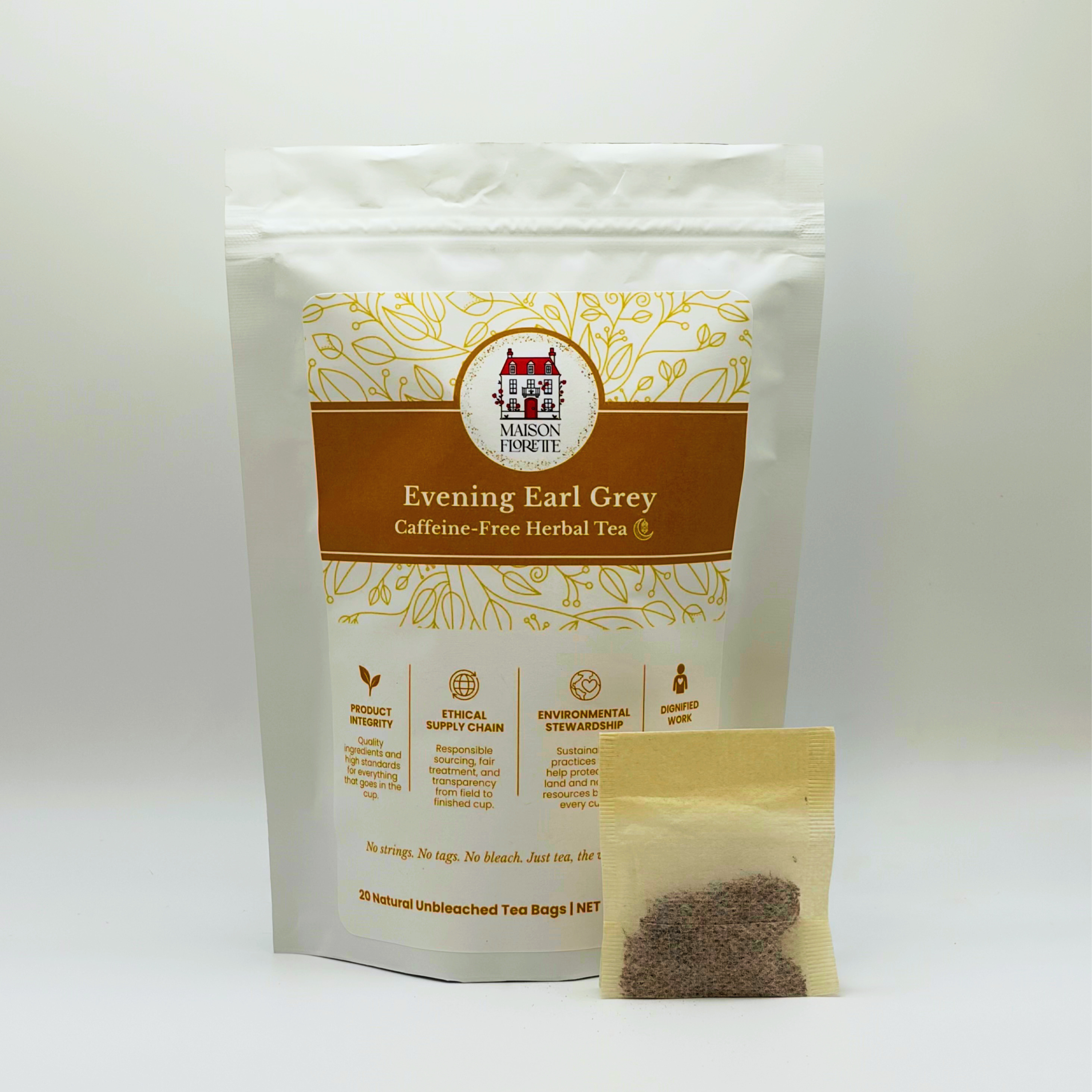 Evening Earl Grey Caffeine-Free Tea Herbal — 20 Natural Tea Bags
