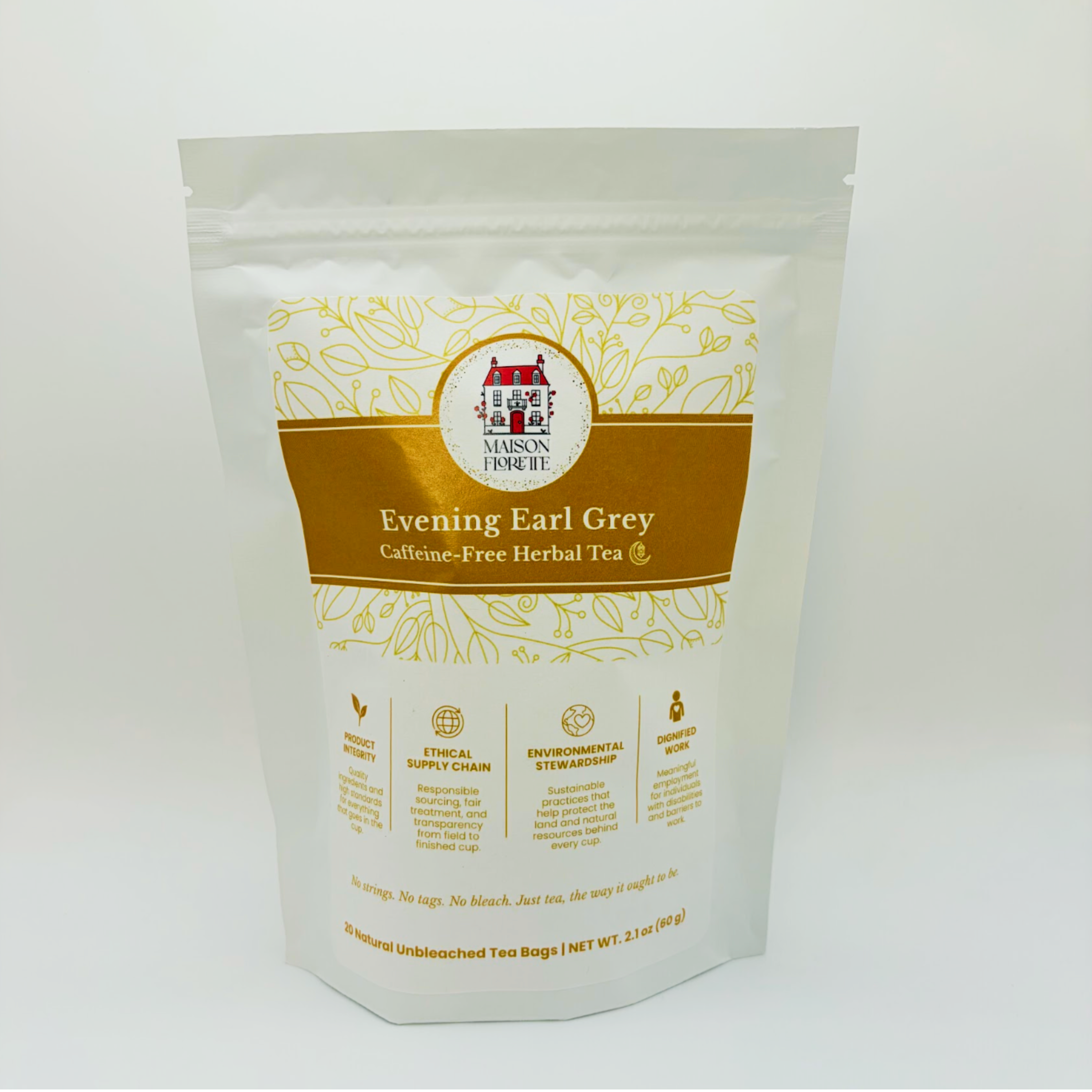 Evening Earl Grey Caffeine-Free Tea Herbal — 20 Natural Tea Bags