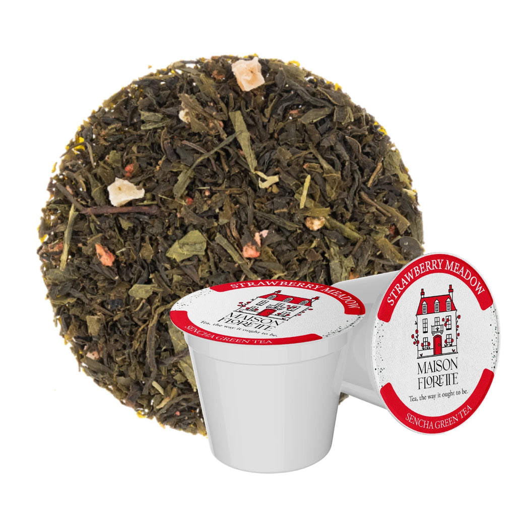 Strawberry Meadow Sencha Green Tea Pods – 12 Count