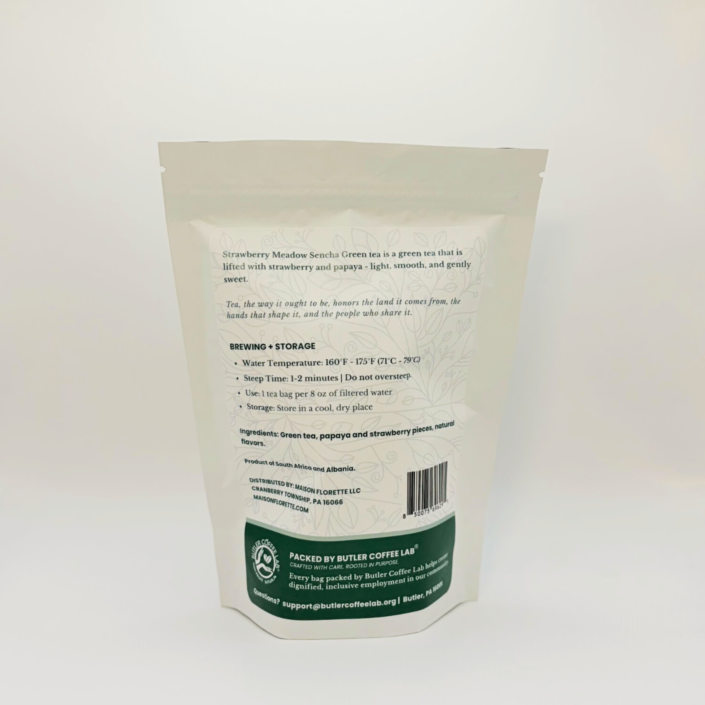 Strawberry Meadow Sencha Green Tea — 20 Natural Tea Bags