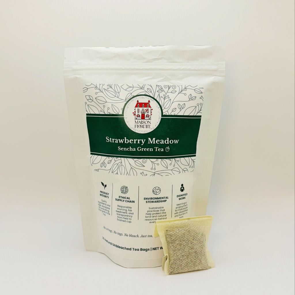 Strawberry Meadow Sencha Green Tea — 20 Natural Tea Bags