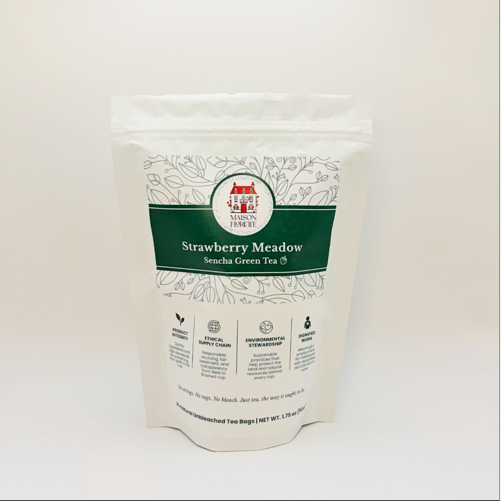 Strawberry Meadow Sencha Green Tea — 20 Natural Tea Bags