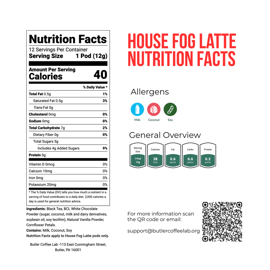 House Fog Latte Tea Pods - 12 Count