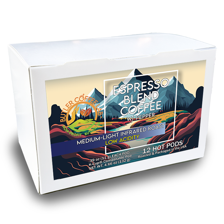 Espresso Blend Coffee w/Pepper - 12 Pod Box