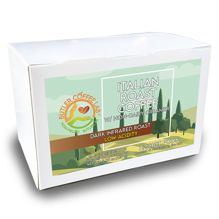 Italian Roast Coffee w/Non-Dairy Creamer - 12 Pod Box
