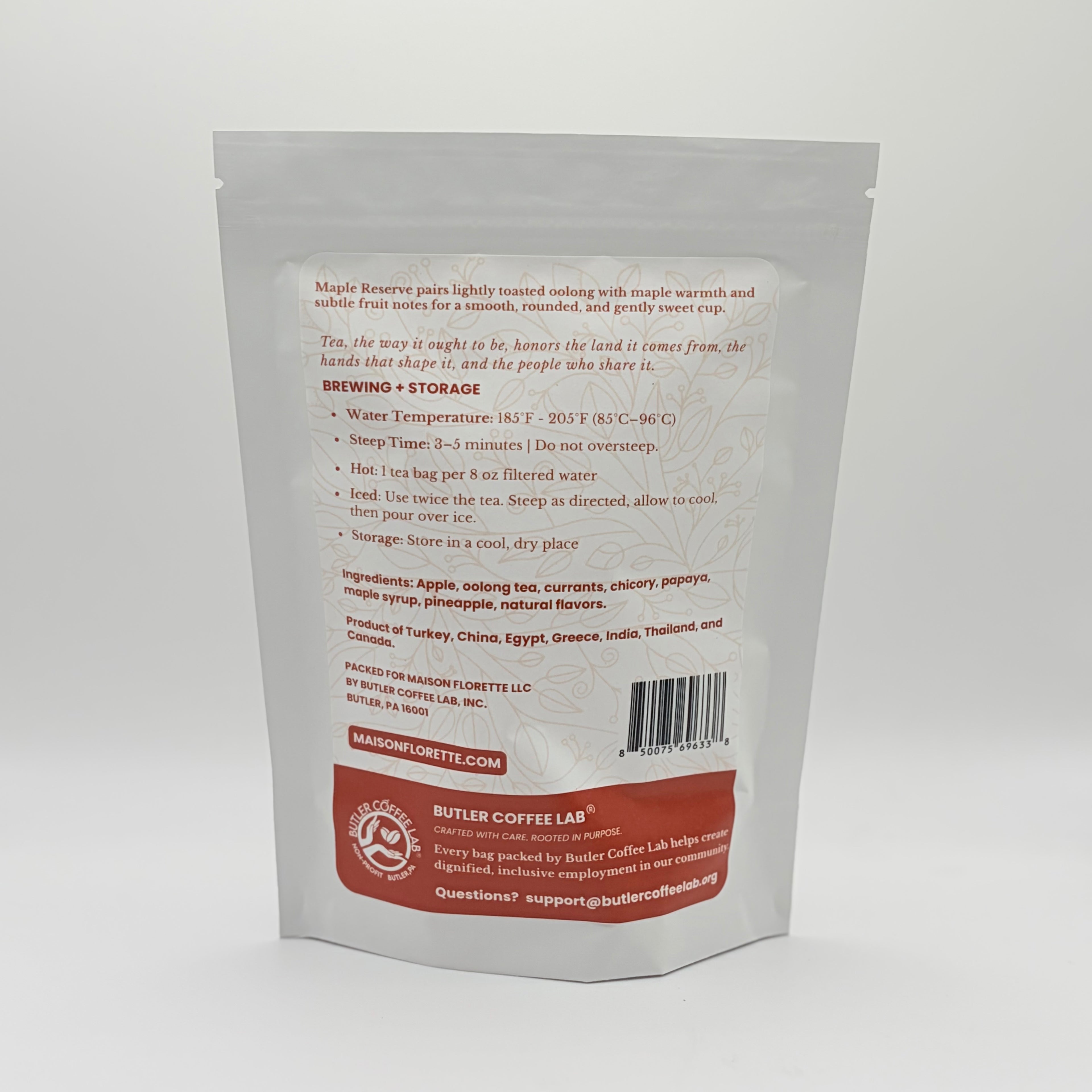 Maple Reserve Traditional Oolong Tea Blend - 20 Natural Tea Bags