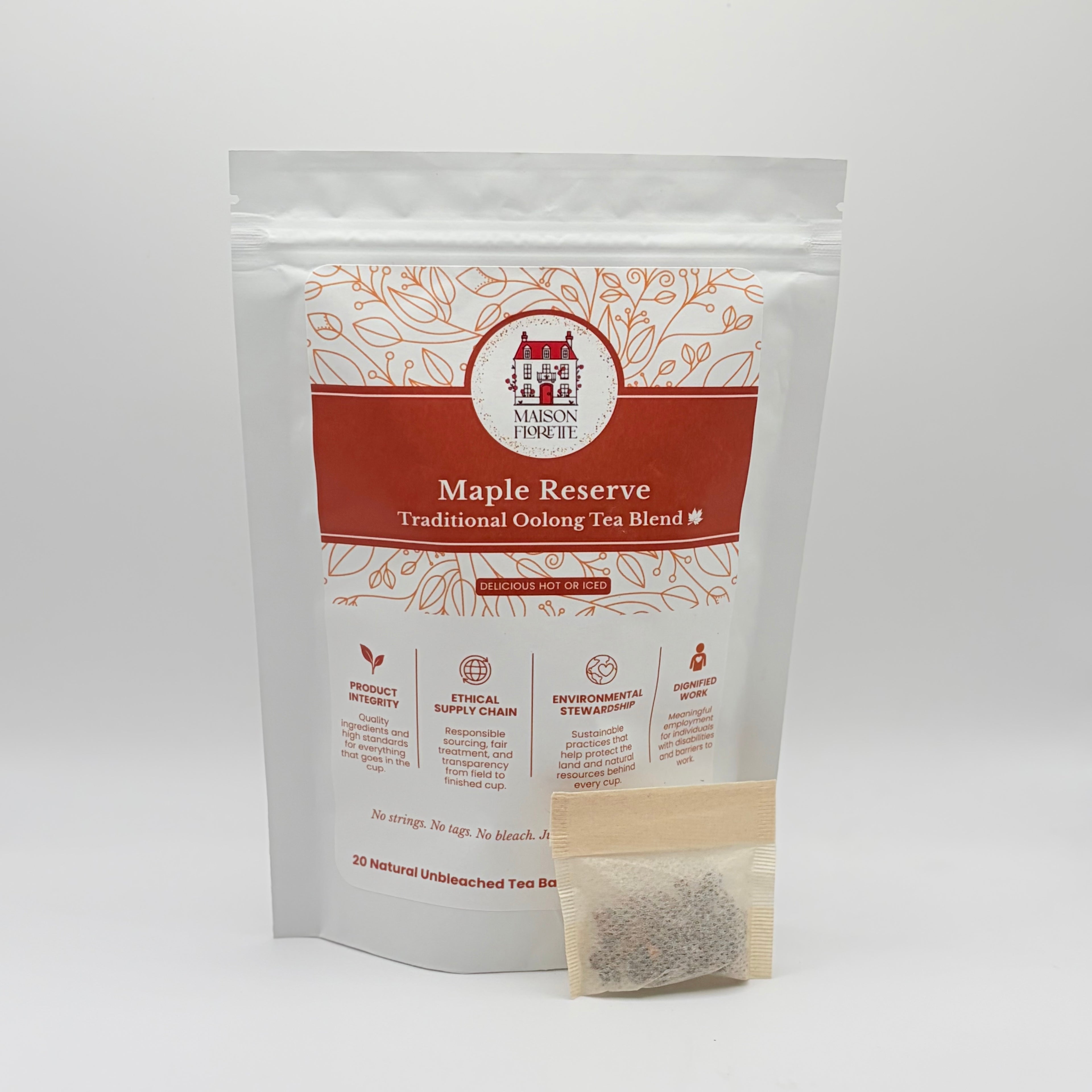 Maple Reserve Traditional Oolong Tea Blend - 20 Natural Tea Bags