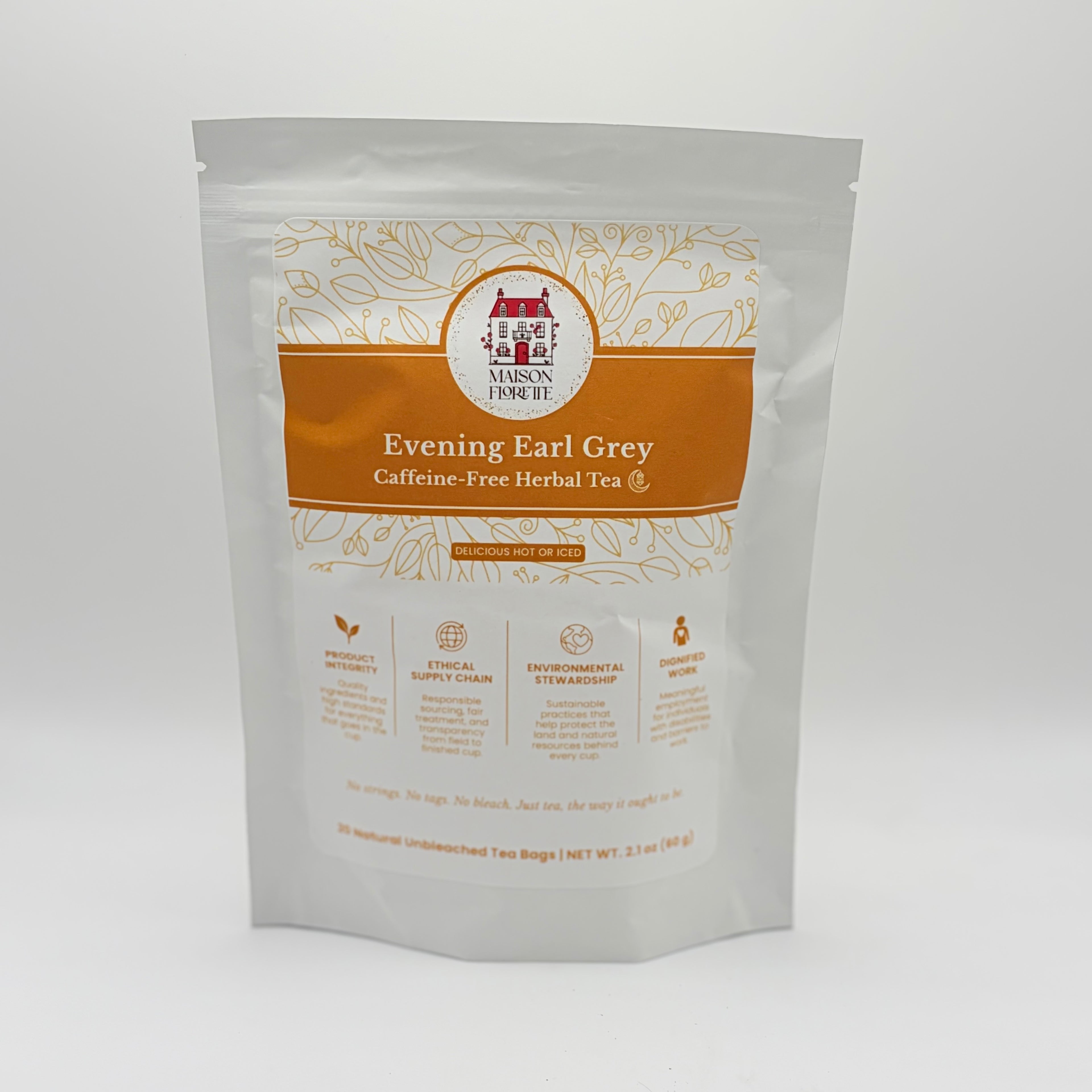 Evening Earl Grey Caffeine-Free Tea Herbal - 20 Natural Tea Bags