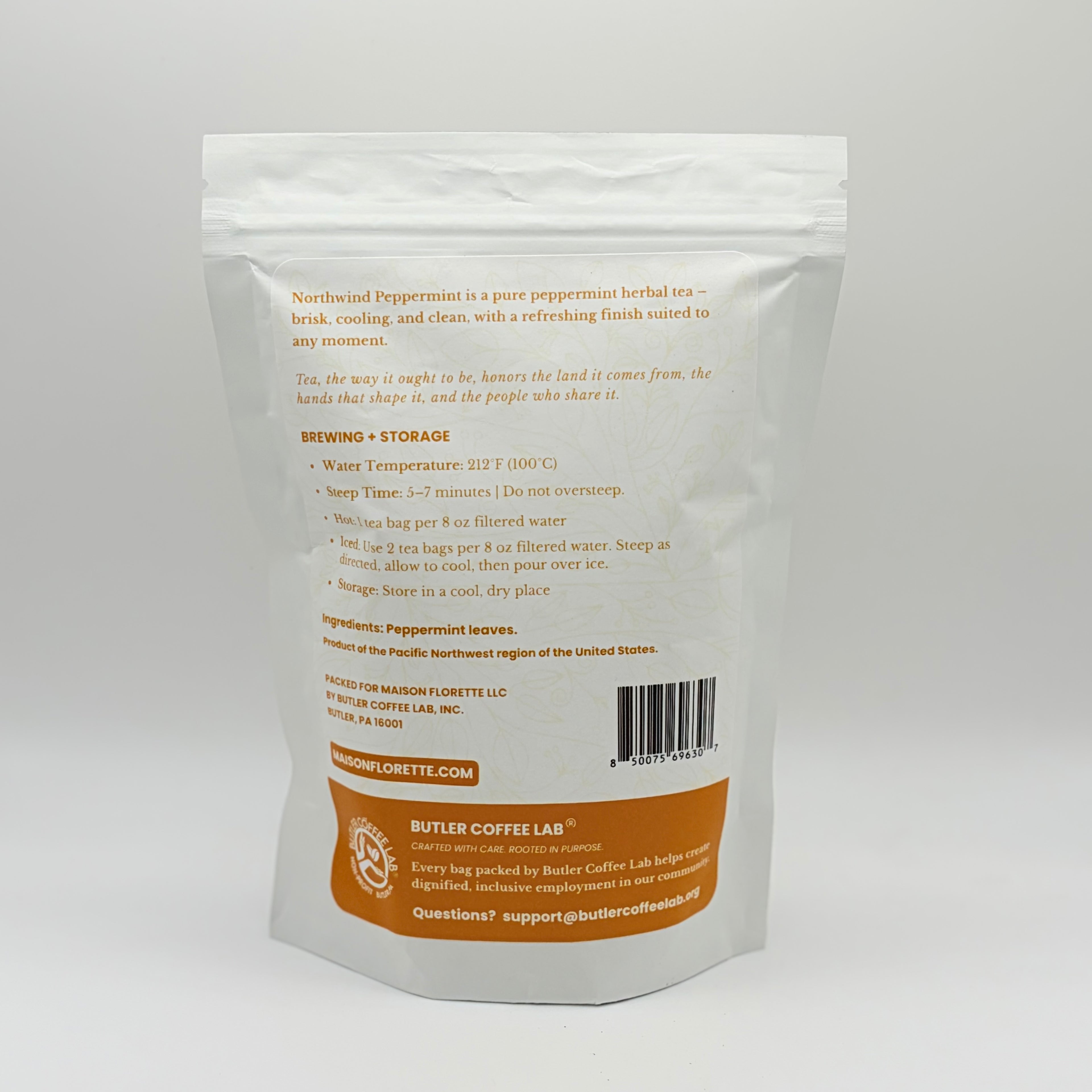 Northwind Peppermint Herbal Tea - 20 Natural Tea Bags