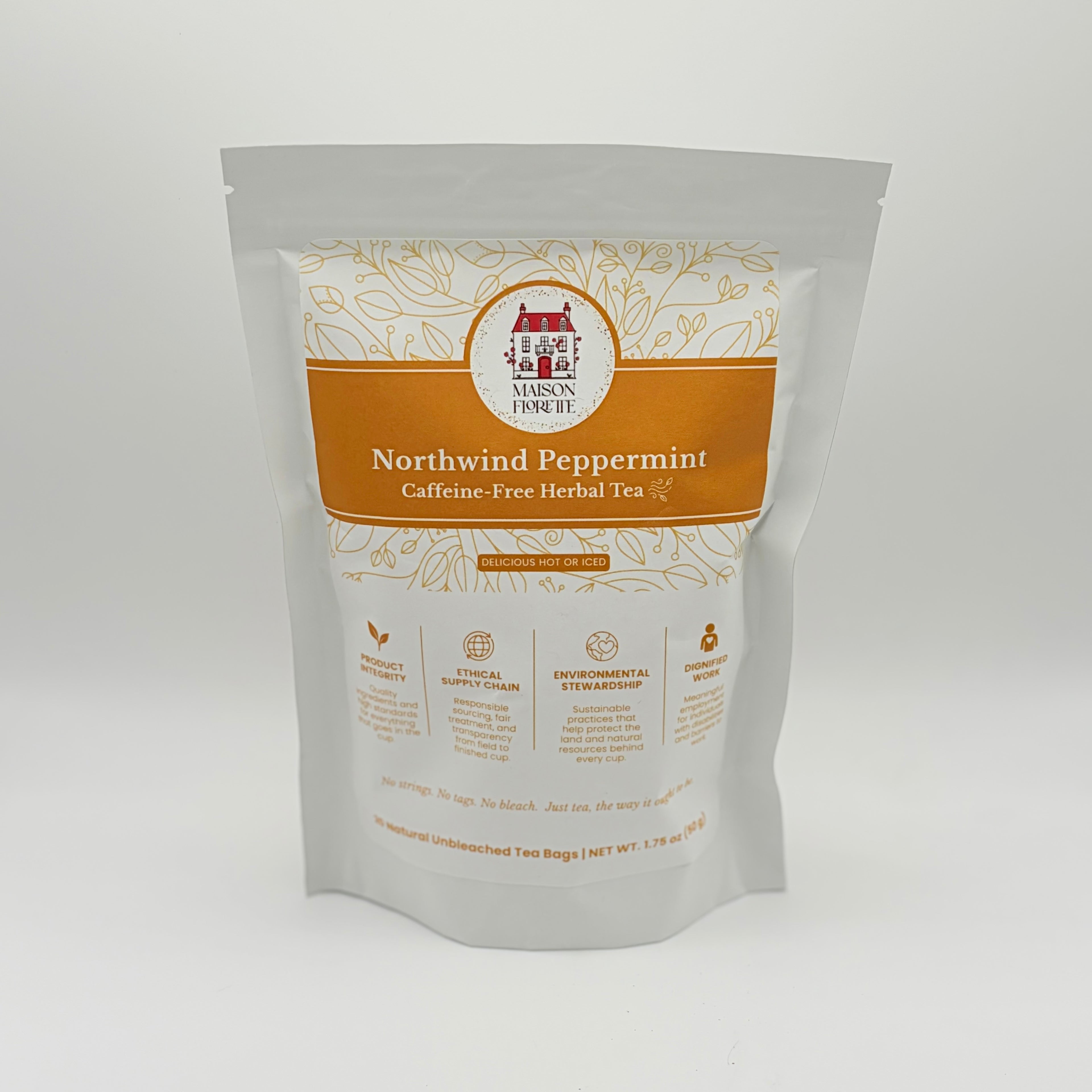 Northwind Peppermint Herbal Tea - 20 Natural Tea Bags