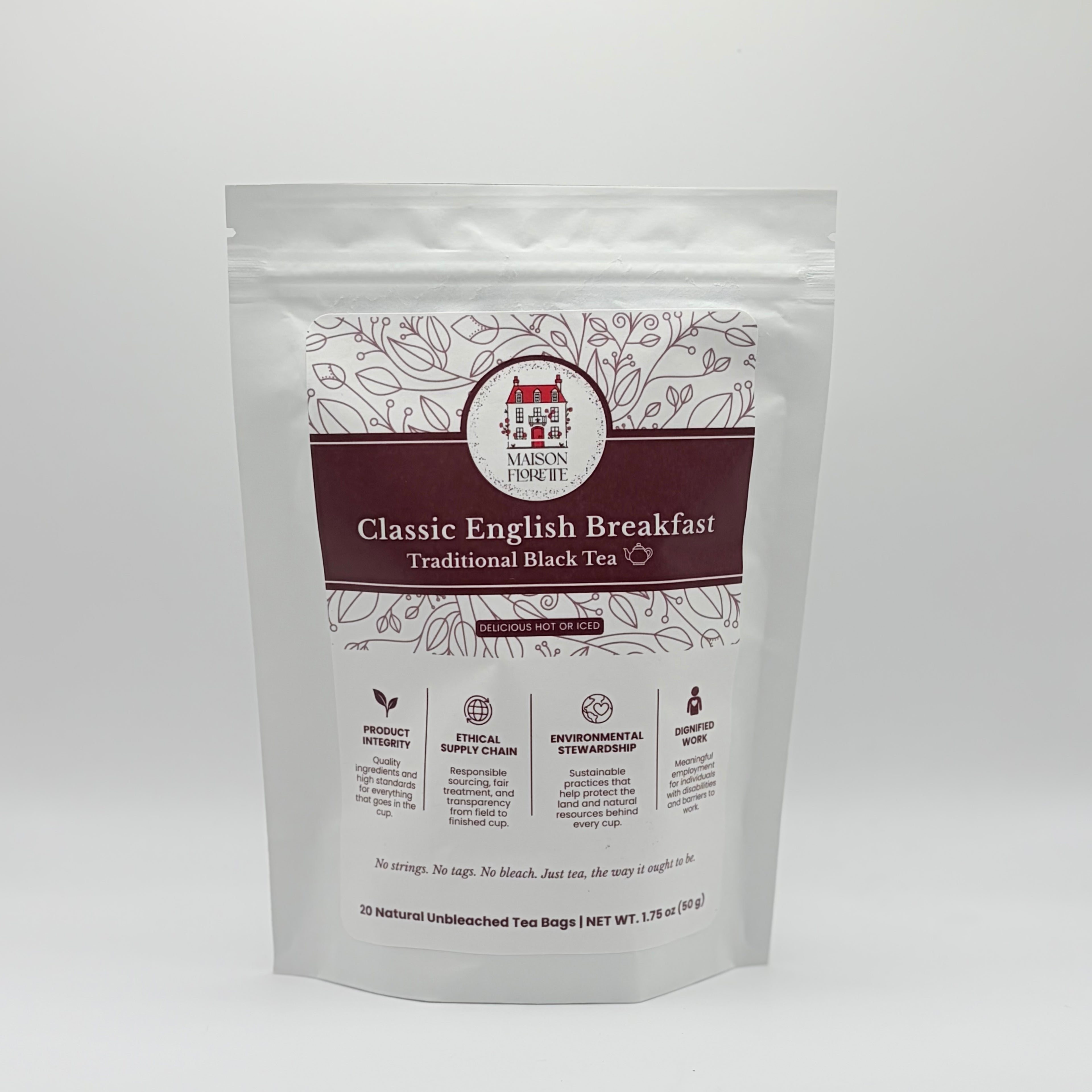 Classic English Breakfast Traditional Black Tea - 20 Natural Tea Bags