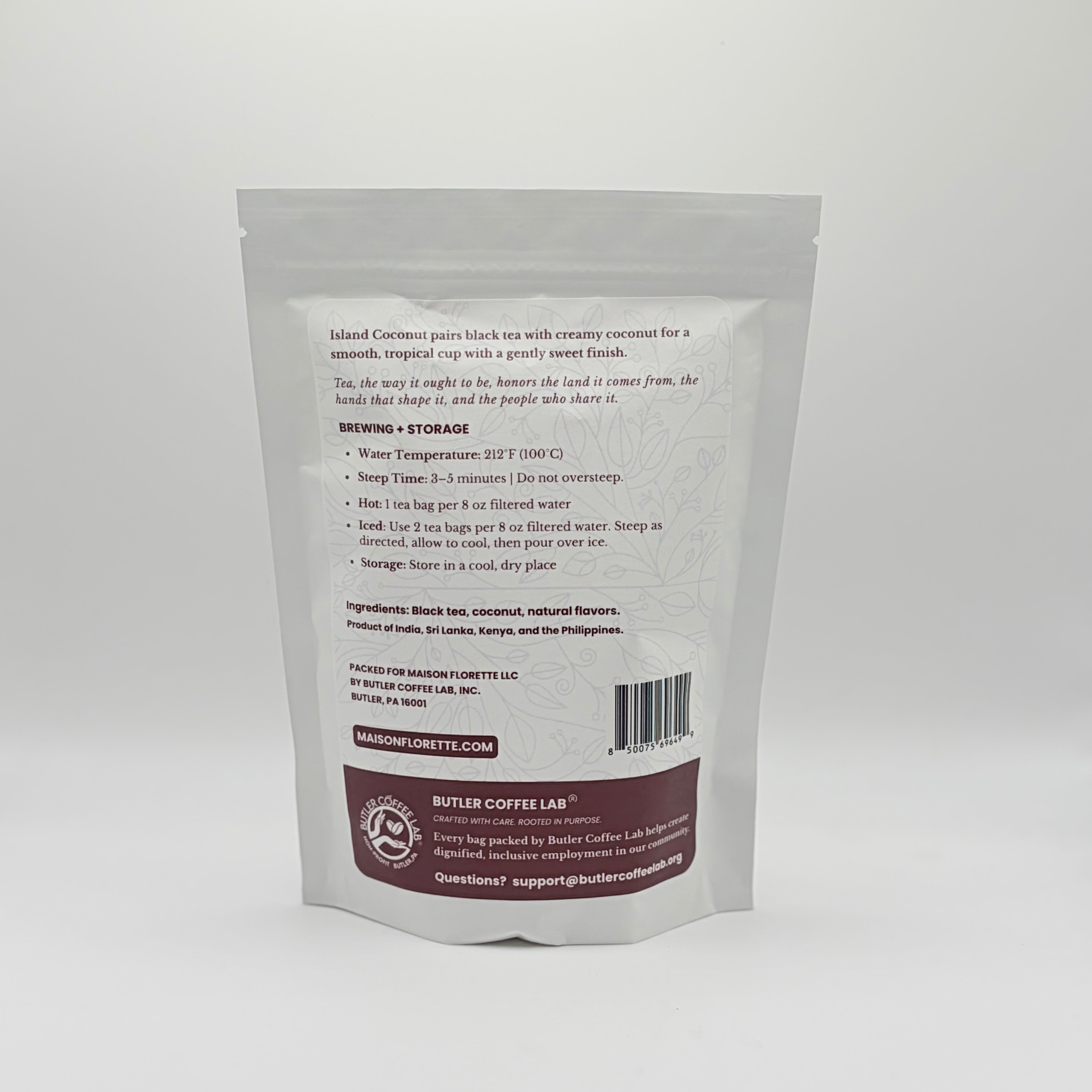 Island Coconut Traditional Black Tea - 20 Natural Tea Bags