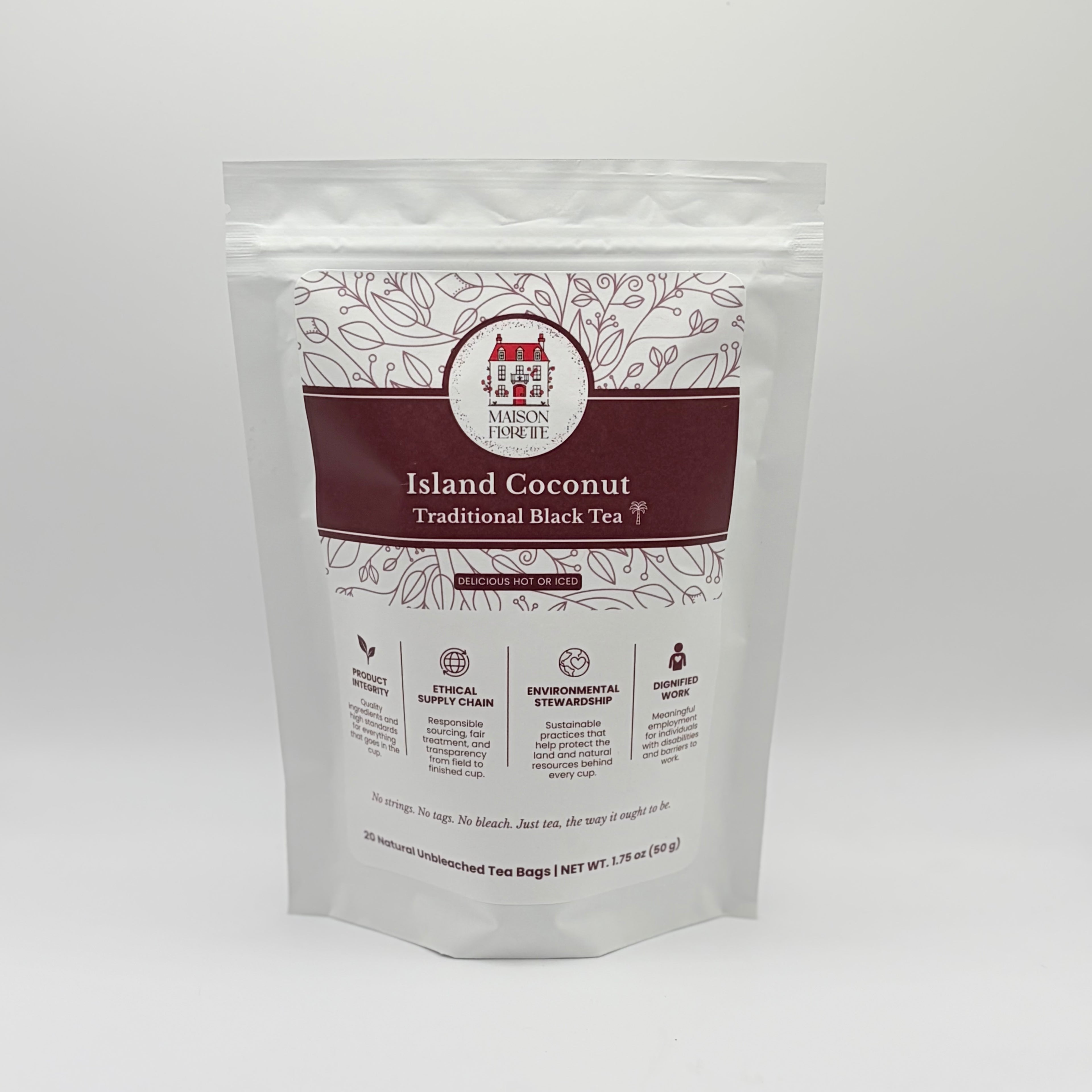 Island Coconut Traditional Black Tea - 20 Natural Tea Bags