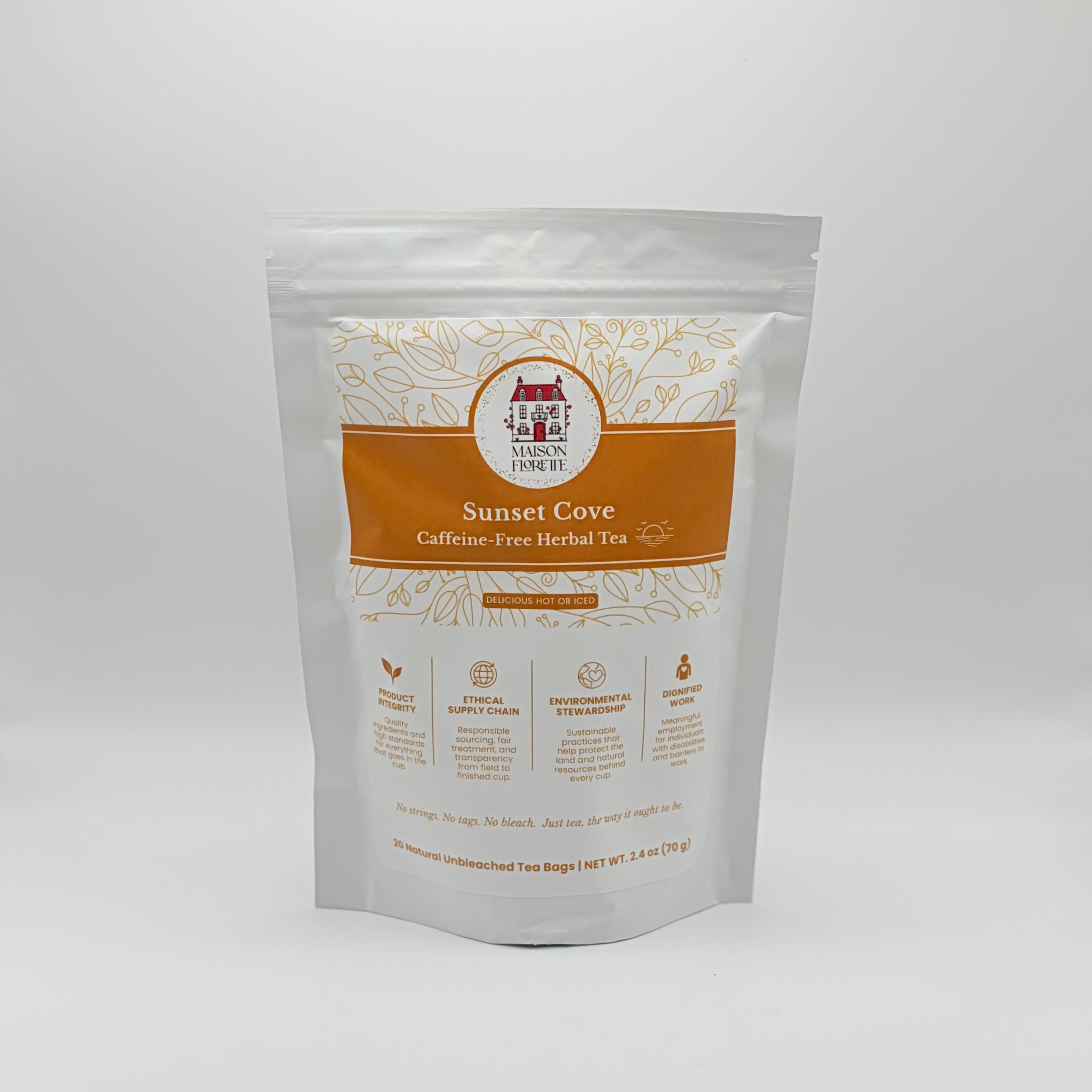Sunset Cove Caffeine-Free Herbal Tea - 20 Natural Tea Bags