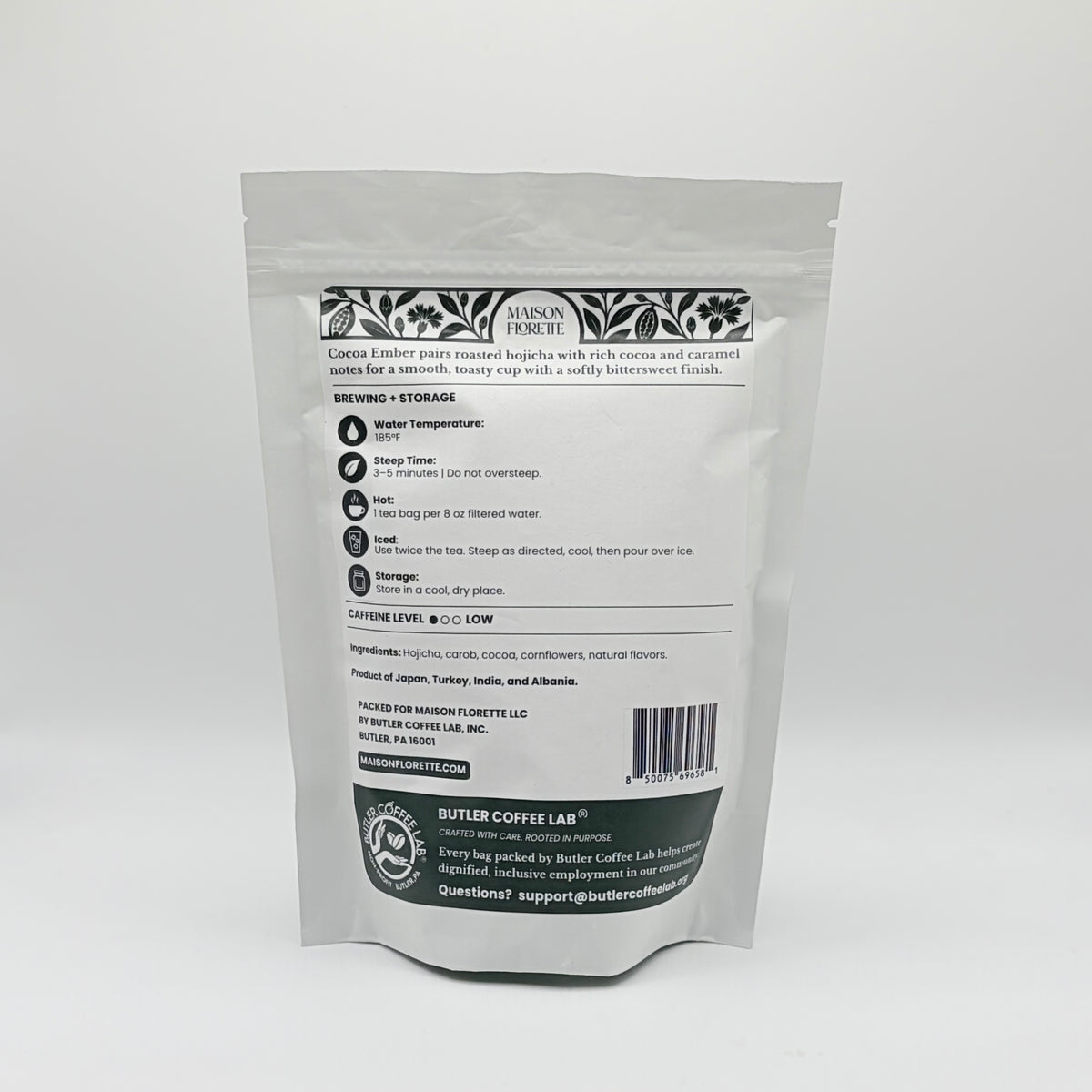 Cocoa Ember Hojicha Green Tea - 20 Natural Tea Bags