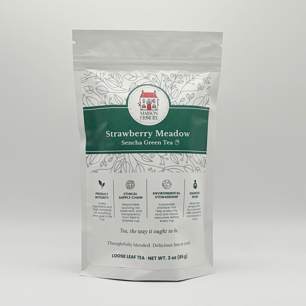 Strawberry Meadow Sencha Green Tea - Loose Leaf