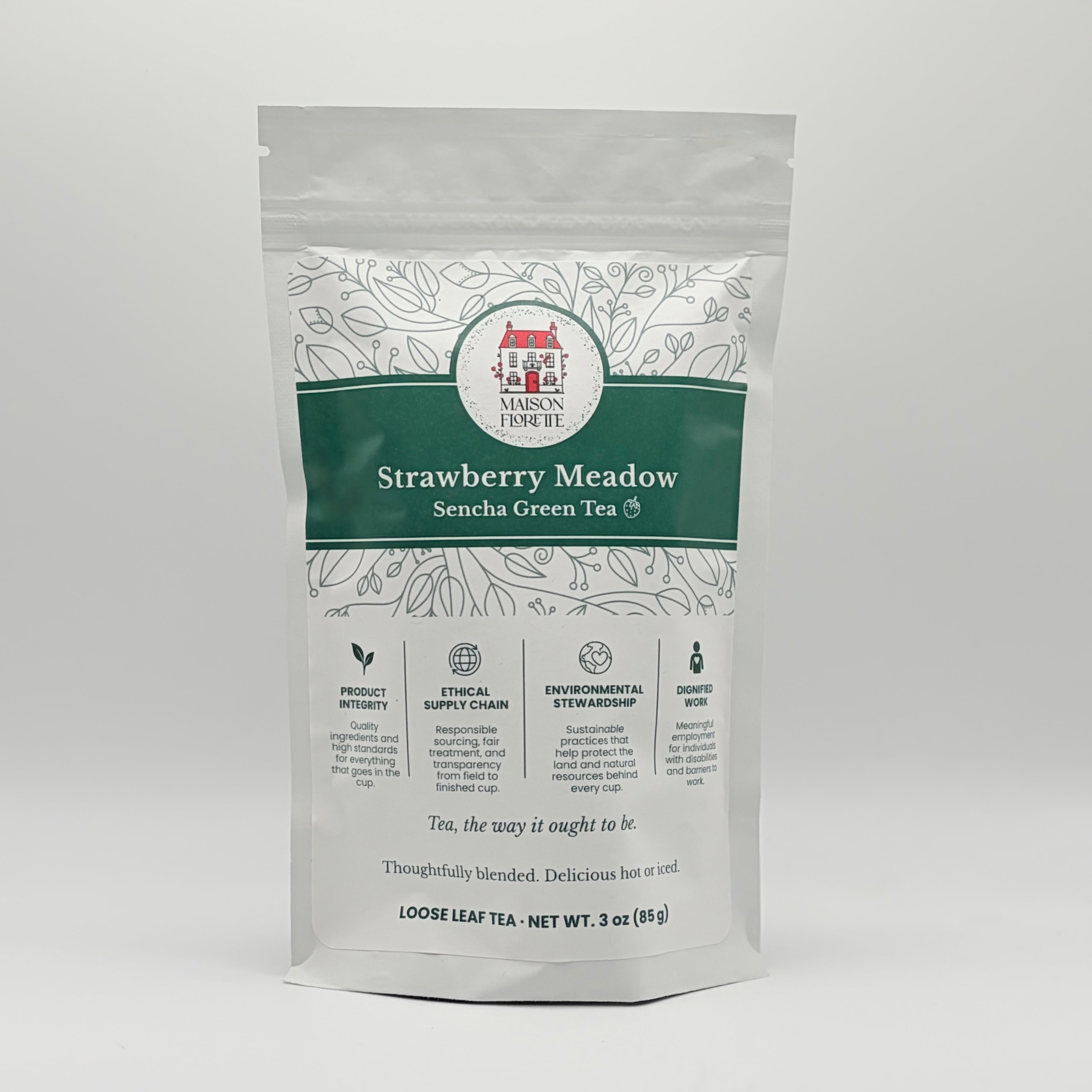 Strawberry Meadow Sencha Green Tea - Loose Leaf